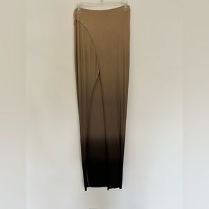 Benjamin Jay Brown and Black Ombré High Slit Skirt Size L